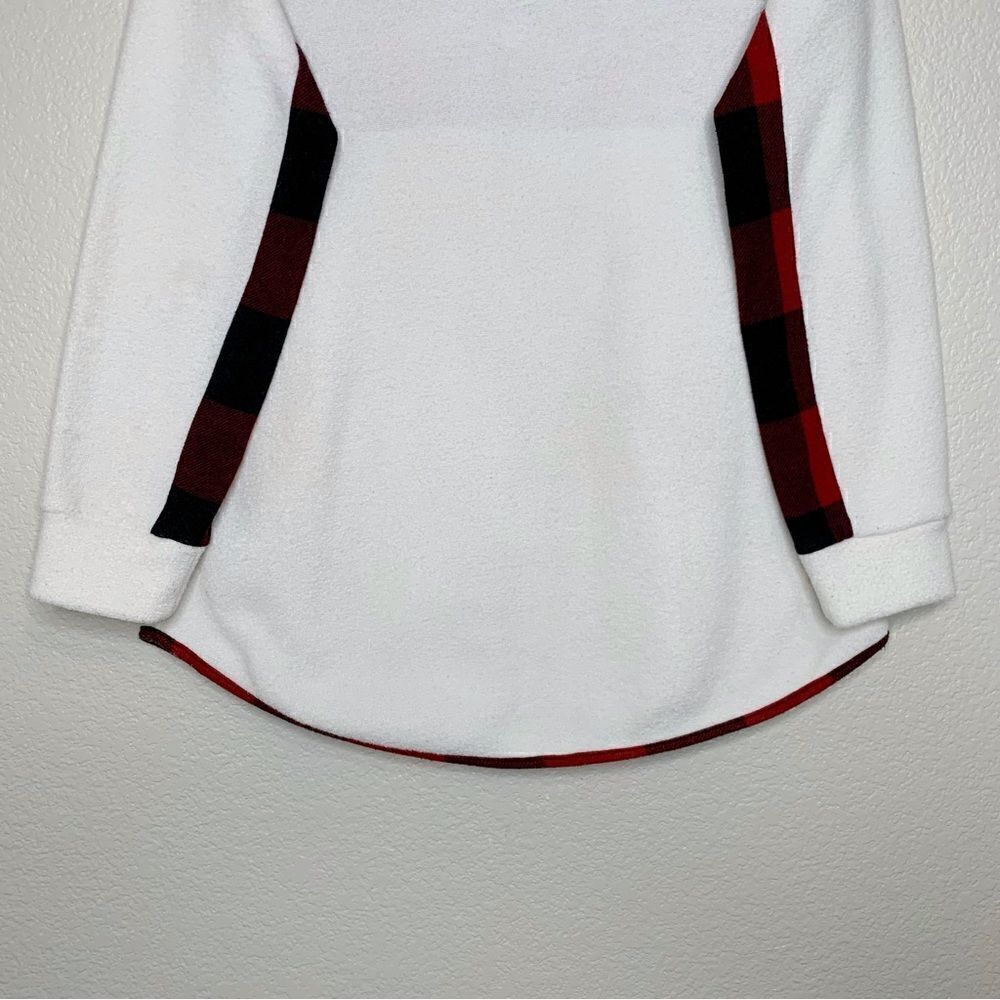 Hailey & Co Plaid Button Snap Fleece Pullover Sweater - Picture 8 of 11